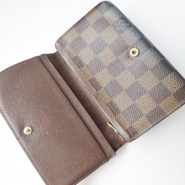 37870193 3 Louis Vuitton Portefeuille Tresor Damier Canvas Bifold Wallet Ebene