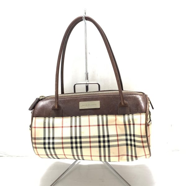 37870629 1 Burberry Handbag Check Pattern Beige x Black x Multi