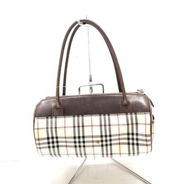 37870629 3 Burberry Handbag Check Pattern Beige x Black x Multi