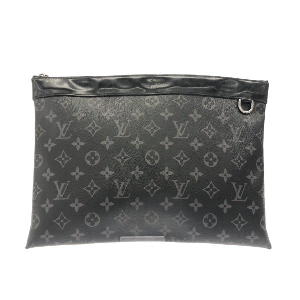 37870979 1 Louis Vuitton Pochette Discovery Monogram Eclipse Canvas Clutch Bag Brown