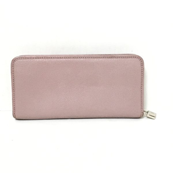 37871353 2 Loewe Long Wallet Round Zipper Leather Pink Beige