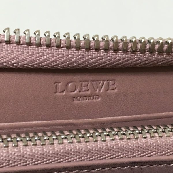 37871353 5 Loewe Long Wallet Round Zipper Leather Pink Beige