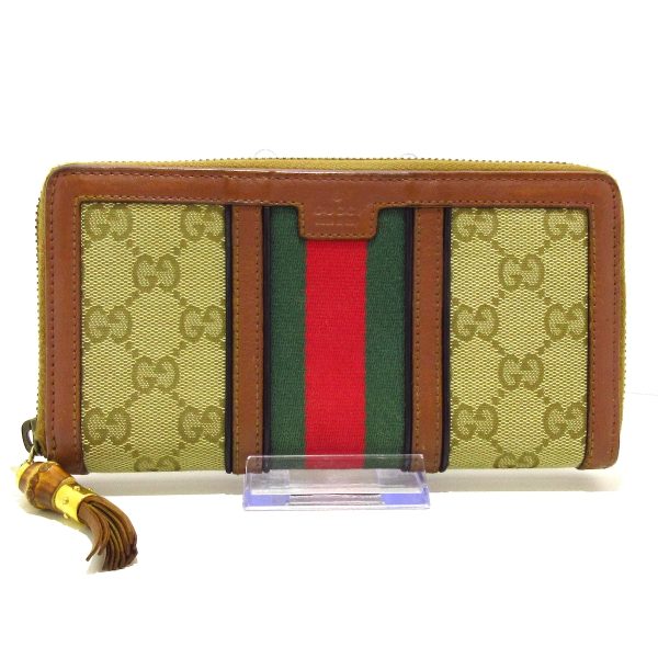 37872394 1 Gucci Gg Pattern Sherry Jacquard Wallet Beige