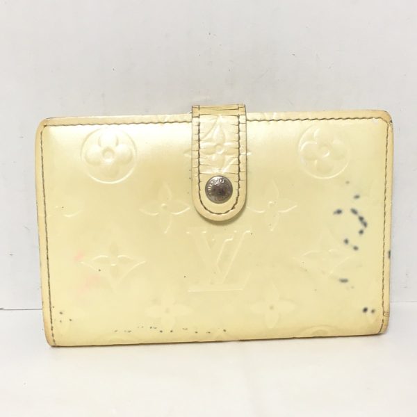 37873704 1 Louis Vuitton Portomone Viennese Patent Leather Bifold Wallet Soft Beige