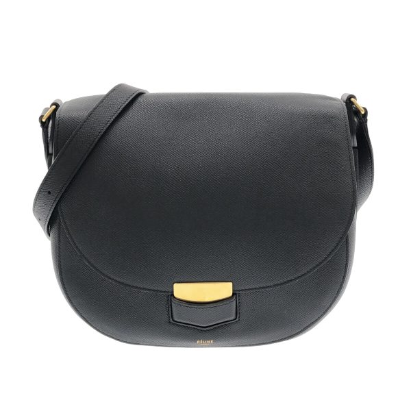 37873837 1 Celine Trotter Medium Leather Shoulder Bag Black