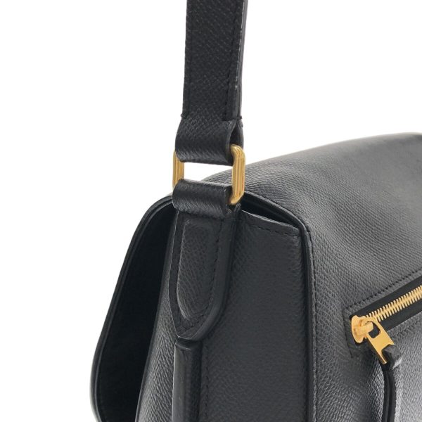 37873837 9 Celine Trotter Medium Leather Shoulder Bag Black