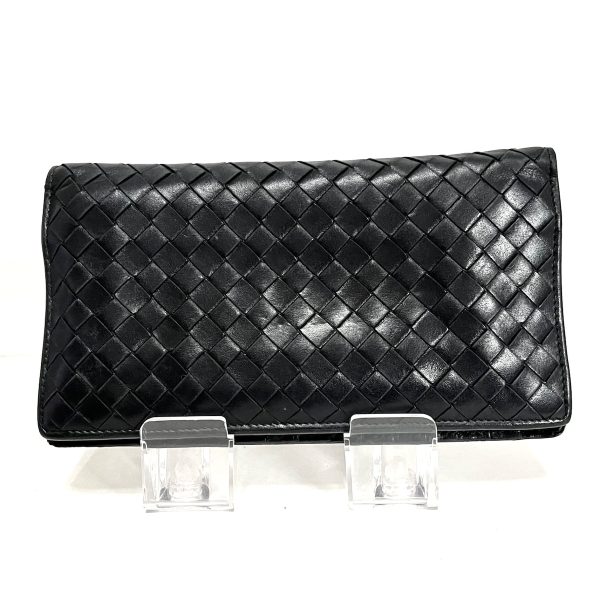 37874230 1 Bottega Veneta Intrecciato Long Wallet Black Leather