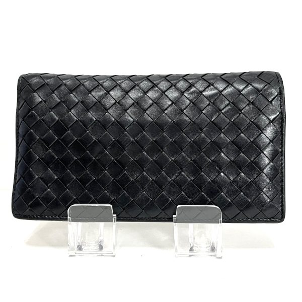 37874230 2 Bottega Veneta Intrecciato Long Wallet Black Leather