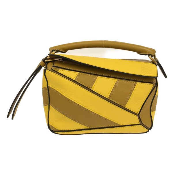 37874465 1 Loewe Puzzle Bag Mini Handbag Classic Calf Leather Tricolor Yellow