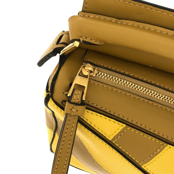 37874465 10 Loewe Puzzle Bag Mini Handbag Classic Calf Leather Tricolor Yellow