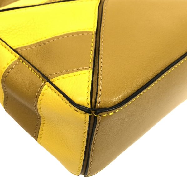 37874465 5 Loewe Puzzle Bag Mini Handbag Classic Calf Leather Tricolor Yellow