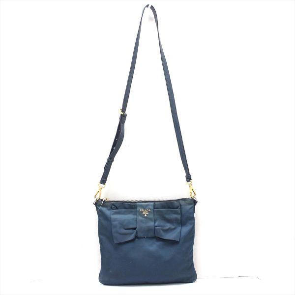 37874521 1 Prada Shoulder Bag Nylon Leather Blue Green