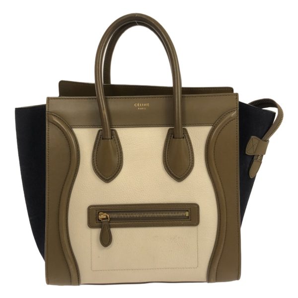 37875343 1 Celine Luggage Mini Shopper Bullhide Calf Handbag Ivory