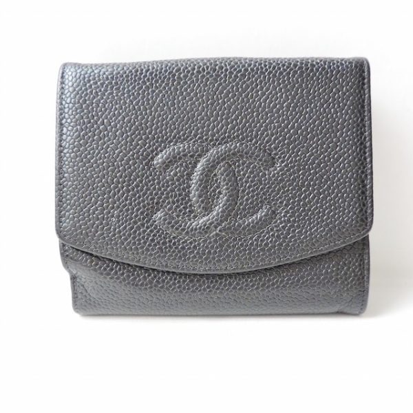 37875959 1 Chanel W Hook Wallet Caviar Skin Black