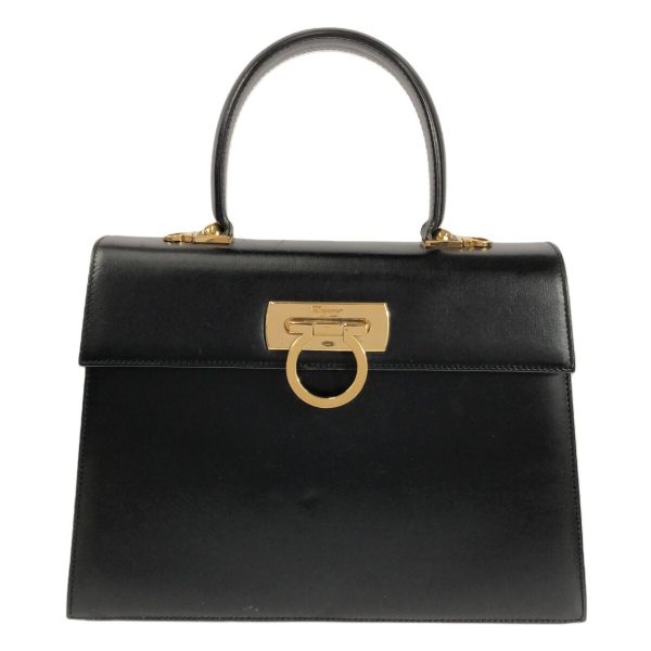 37877863 1 Salvatore Ferragamo Gancini Leather Handbag Black