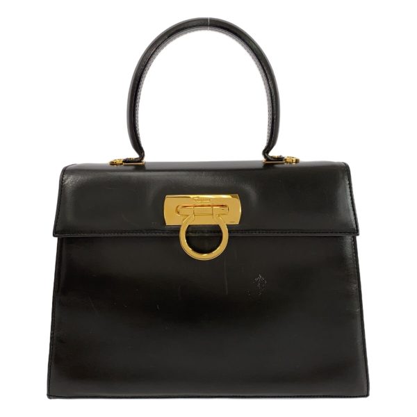 37877872 1 Salvatore Ferragamo Gancini Leather Handbag Black