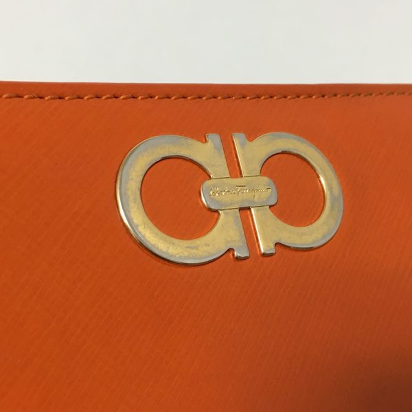 37878828 7 Salvatore Ferragamo Gancini Bifold Leather Wallet Orange