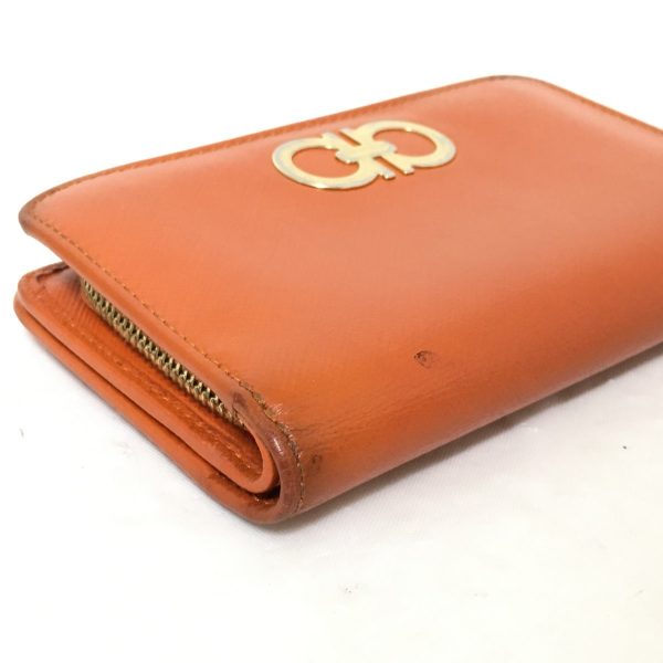 37878828 8 Salvatore Ferragamo Gancini Bifold Leather Wallet Orange