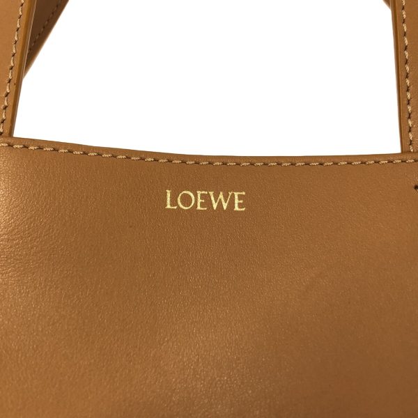 37879243 7 Loewe Puzzle Fold Tote Mini Tote Bag Shiny Calf Leather Warm Desert