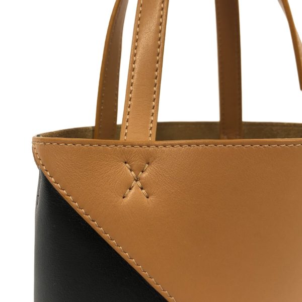 37879243 9 Loewe Puzzle Fold Tote Mini Tote Bag Shiny Calf Leather Warm Desert