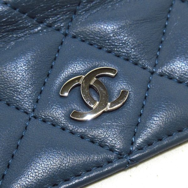 37880268 7 Chanel Matelasse Wallet Lambskin Blue