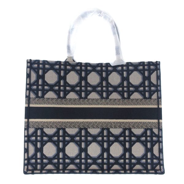 37882675 3 Dior Book Tote Large Bag Dark Navy Ivory