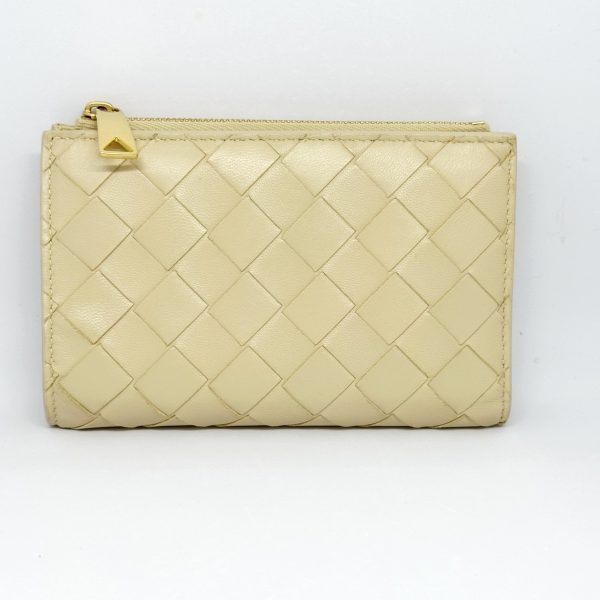 37882722 1 Bottega Veneta Maxi Intrecciato Bifold Wallet Beige Leather