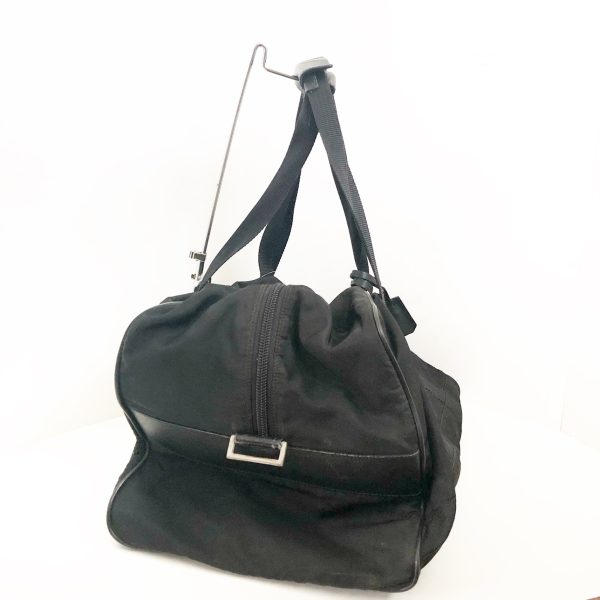 37882742 2 Prada Boston Bag Nylon Leather Black