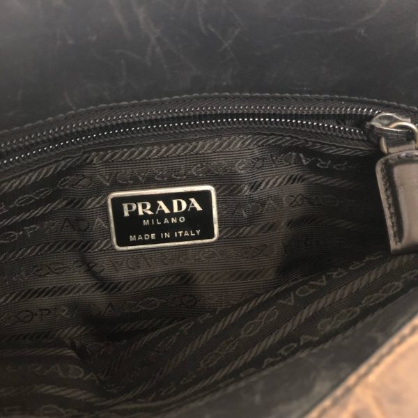 37882743 8 Prada Shoulder Bag Nylon Leather Green