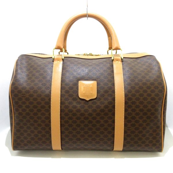 37883721 1 Celine Macadam Pattern PVC Boston Bag Brown