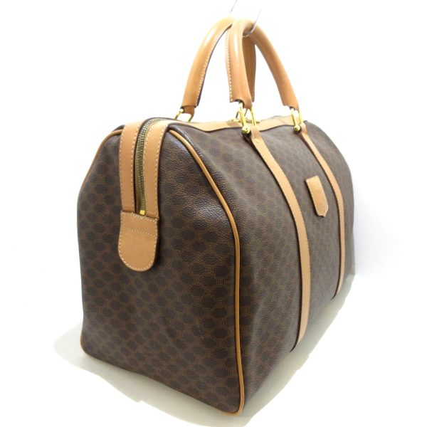 37883721 2 Celine Macadam Pattern PVC Boston Bag Brown