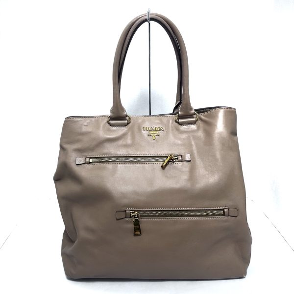 37884168 1 Prada Tote Bag Leather Light Brown