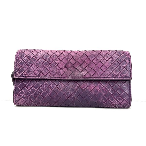 37884236 1 Bottega Veneta Intrecciato Long Wallet Purple Leather