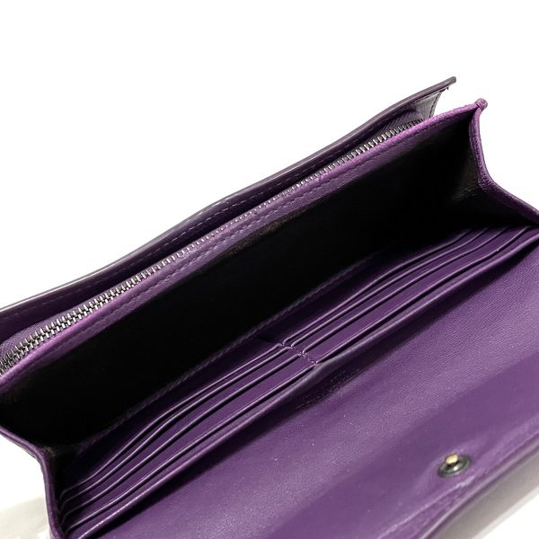 37884236 3 Bottega Veneta Intrecciato Long Wallet Purple Leather