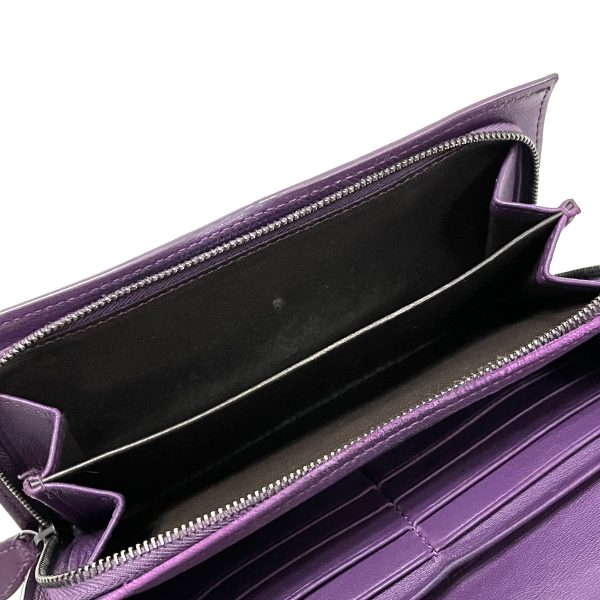 37884236 4 Bottega Veneta Intrecciato Long Wallet Purple Leather