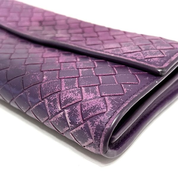 37884236 6 Bottega Veneta Intrecciato Long Wallet Purple Leather