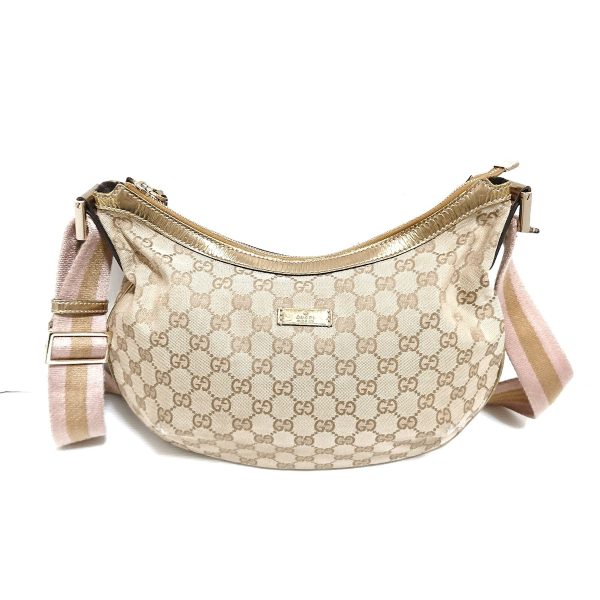 37884470 1 Gucci Gg Pattern Jacquard Shoulder Bag Beige