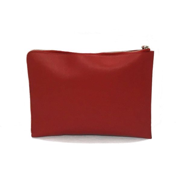 37884660 3 Fendi Clutch Bag Leather Red Beige Black