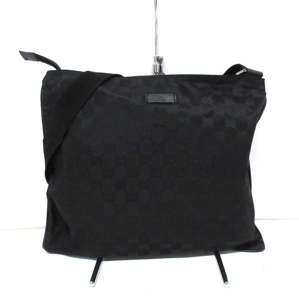 37885452 1 Gucci Gg Pattern Nylon Shoulder Bag Black