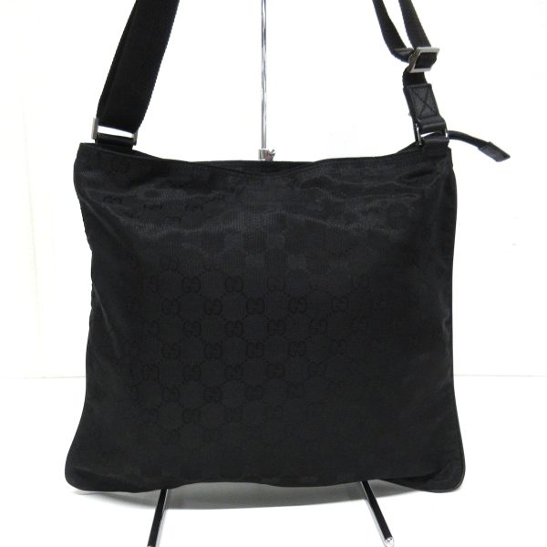 37885452 3 Gucci Gg Pattern Nylon Shoulder Bag Black