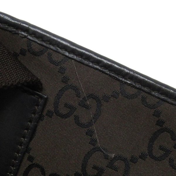 37885457 12 Gucci Gg Pattern Nylon Handbag Dark Brown