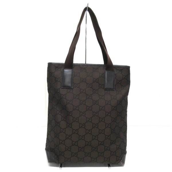 37885457 3 Gucci Gg Pattern Nylon Handbag Dark Brown