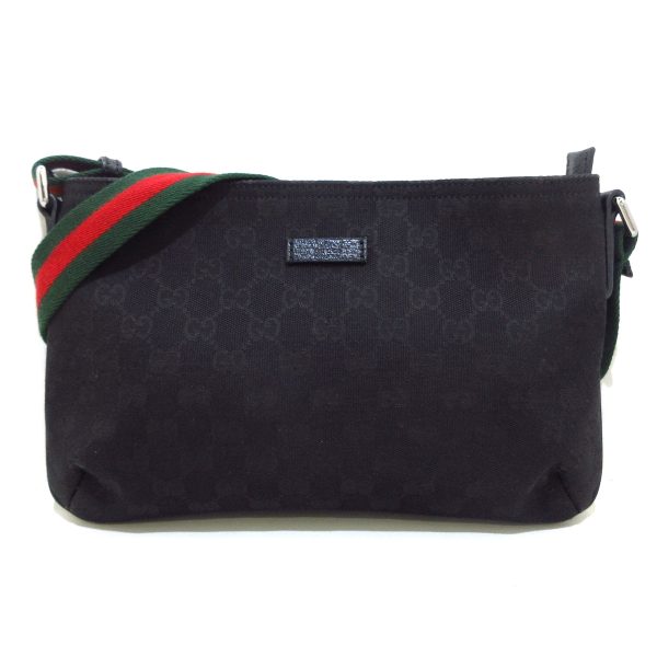 37885512 1 Gucci Gg Pattern Sherry Jacquard Shoulder Bag Black