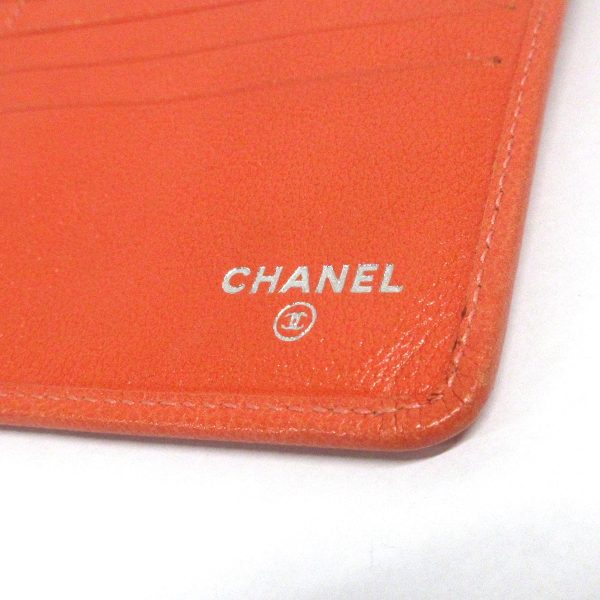 37885603 5 Chanel Camellia Long Wallet Trifold Leather Coral Red