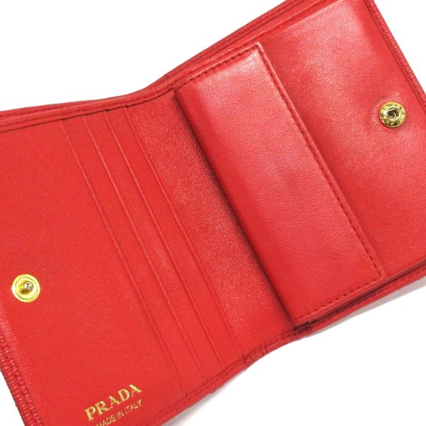 37885604 3 Prada Bifold Wallet Leather Red