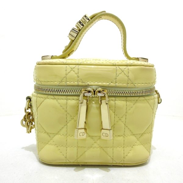 37886014 1 Dior Lady Dior Micro Vanity Bag Yellow Enamel