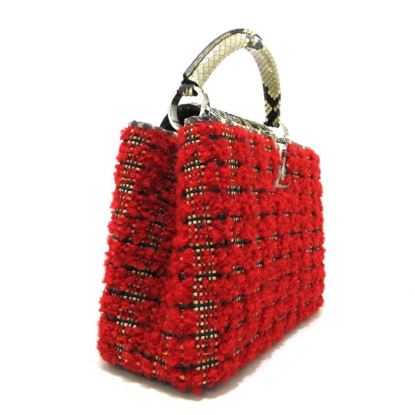 37886556 2 Louis Vuitton Capucines Tweed Python Handbag Red Ivory Multi