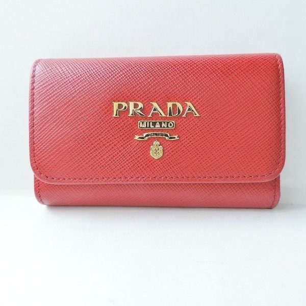 37886591 1 Prada Key Case Saffiano Metal Red