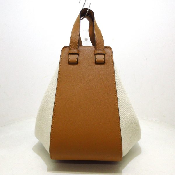 37887192 3 Loewe Hammock Bag Small Handbag Canvas Calfskin Ivory