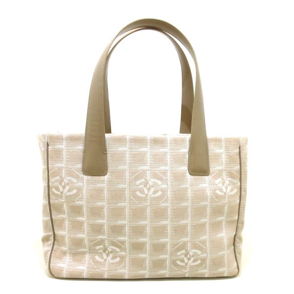 37887732 1 Chanel New Travel Line Tote Pm Tote Bag Gold Hardware Nylon Jacquard Leather Beige Ivory